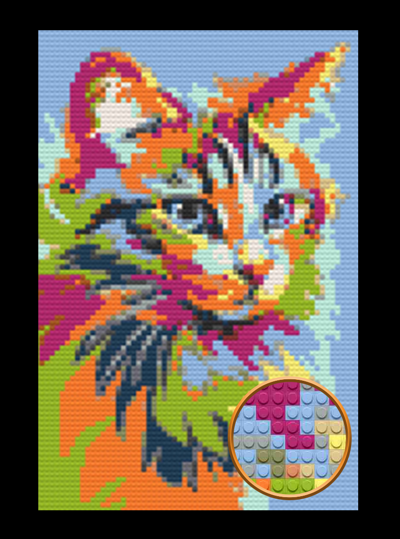 Abstract Cat Bricked Mosaic Home Decor 20x30