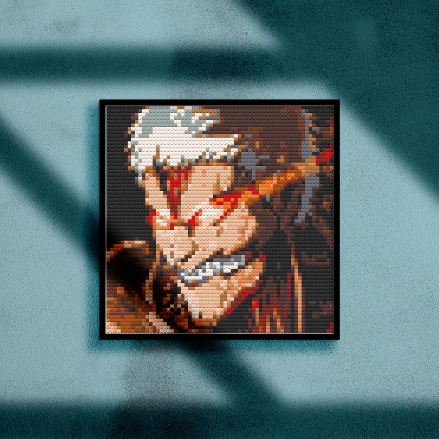 ATTACK ON TITAN ARMORED TITAN BRICKED MOSAIC PORTRAIT 20X20