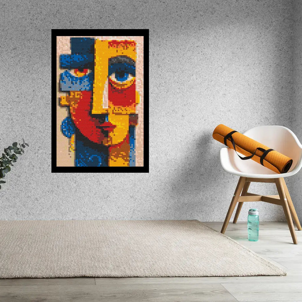 Abstract Face Bricked Mosaic Home Decor 20x30"