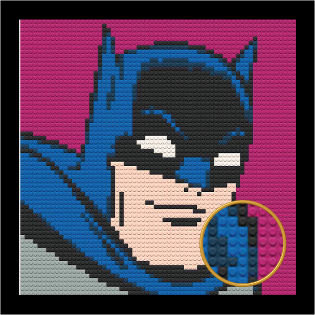 BATMAN BRICKED MOSAIC PORTRAIT 20X20