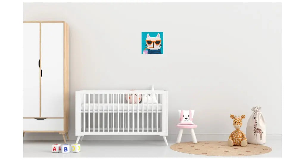 BLUE CAT HOME DECOR BRICKED MOSAIC PORTRAIT 16X16 Memobrick