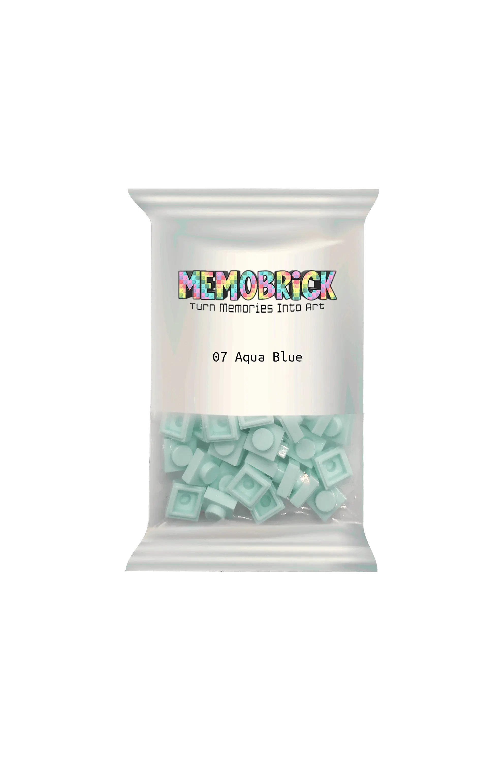 Bag of Bricks- Aqua Blue 07 - Memobrick