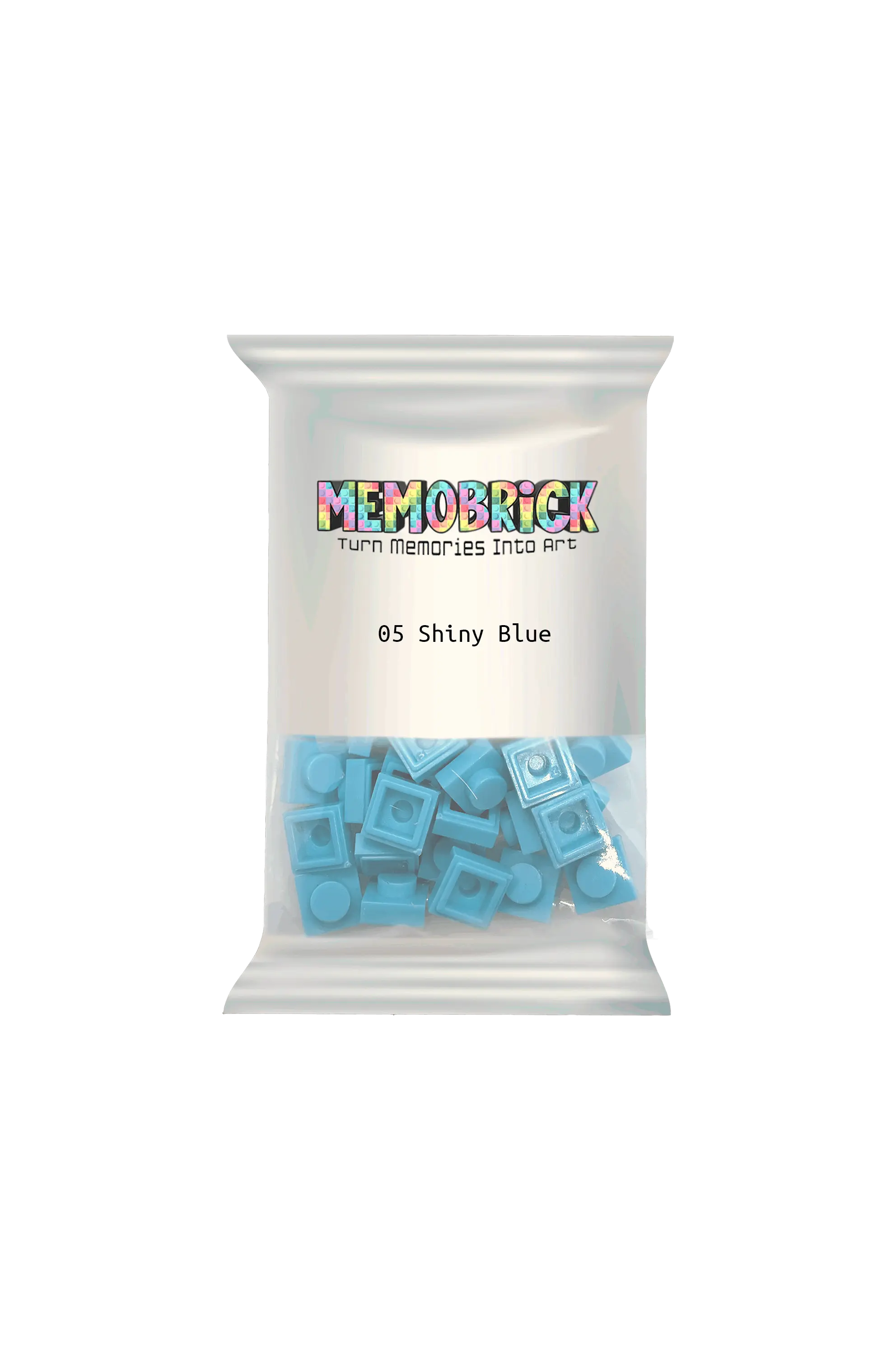 Bag of Bricks -Shiny Blue 05 - Memobrick