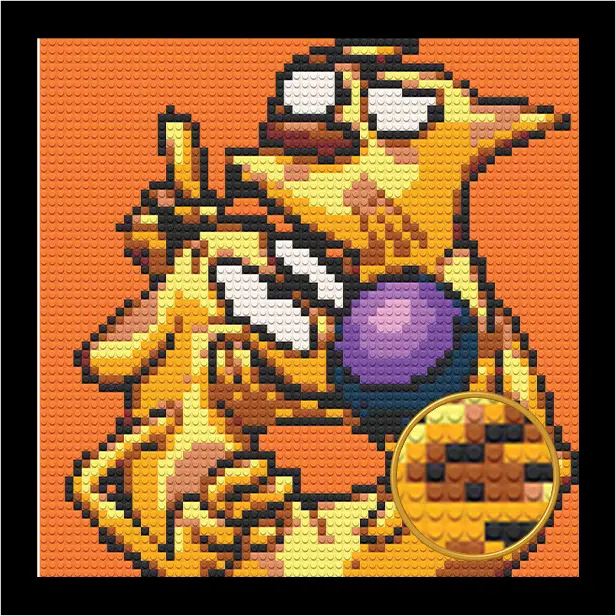 CAT DOG BRICKED MOSAIC PORTRAIT 20X20 Memobrick