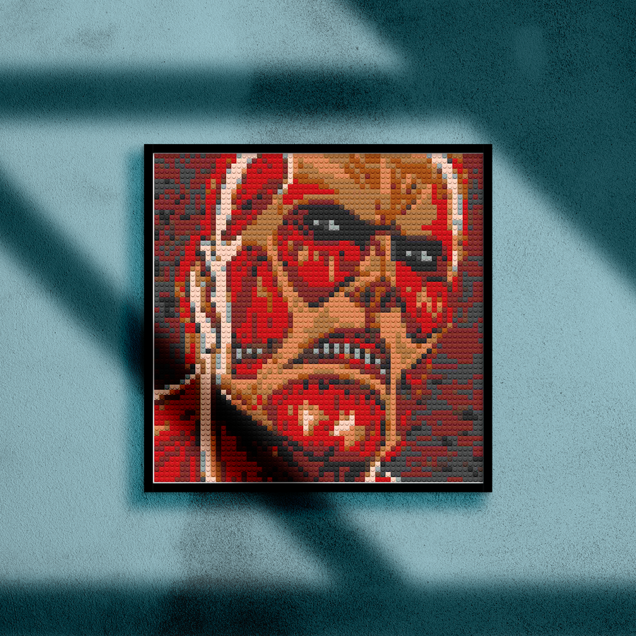 ATTACK ON TITAN COLOSSAL TITAN BRICKED MOSAIC PORTRAIT 20X20