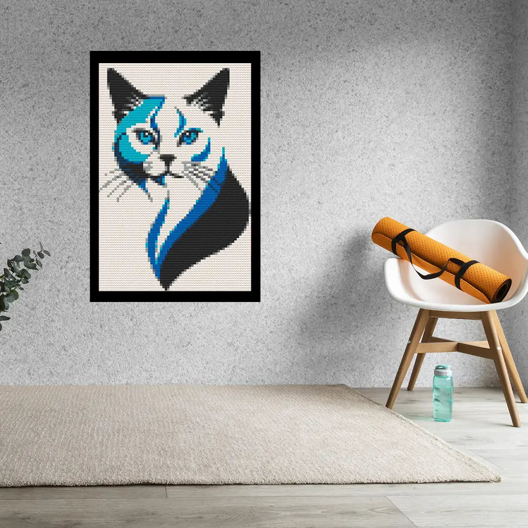 Cat Abstract Bricked Mosaic Home Decor 20x30"