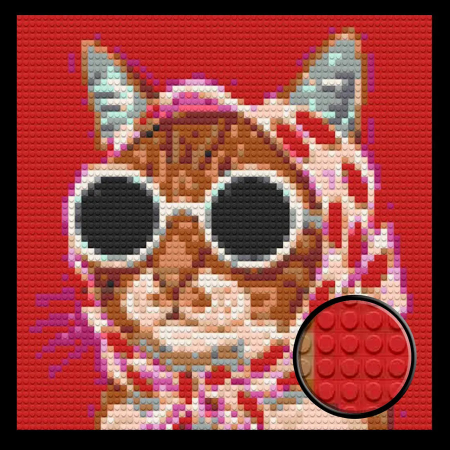 Cat with Sunglasses Home Decor Bricked Mosaic Portrait 20x20