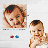 Custom Photo Brick Mosaic Portrait 16x16 in - Personalized DIY Photo Gift Kit — photo 3