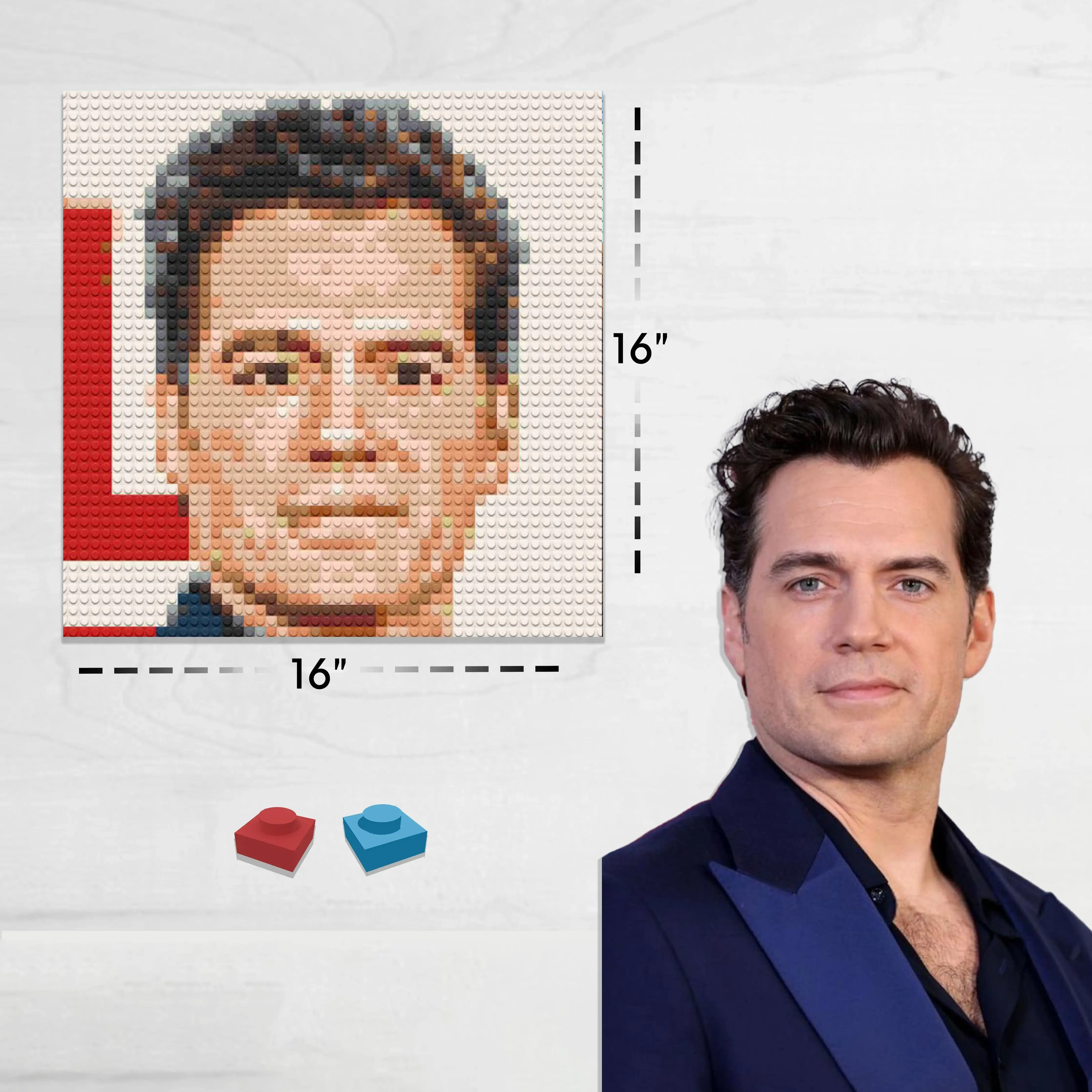 Custom Bricked Mosaic Portrait 16x16"