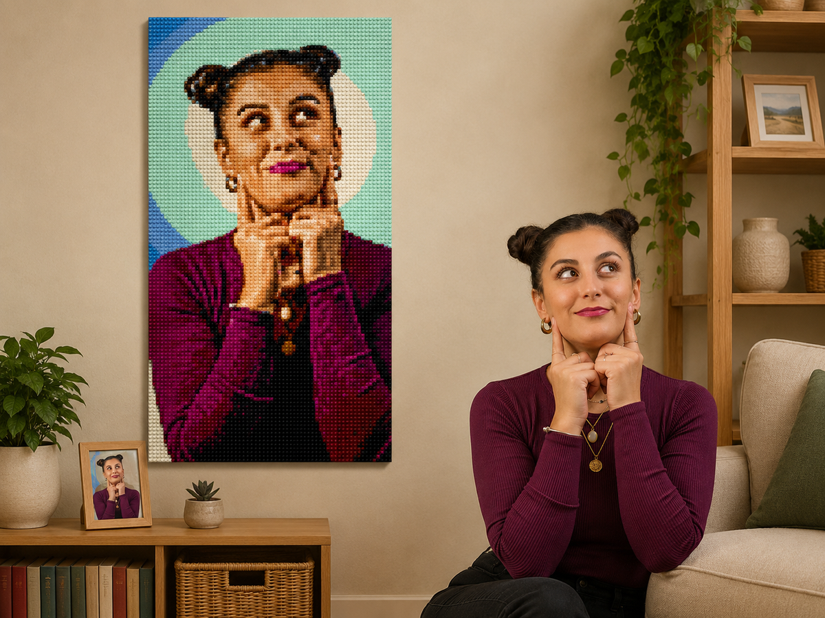 Custom Bricked Mosaic Portrait 20x50" - Memobrick
