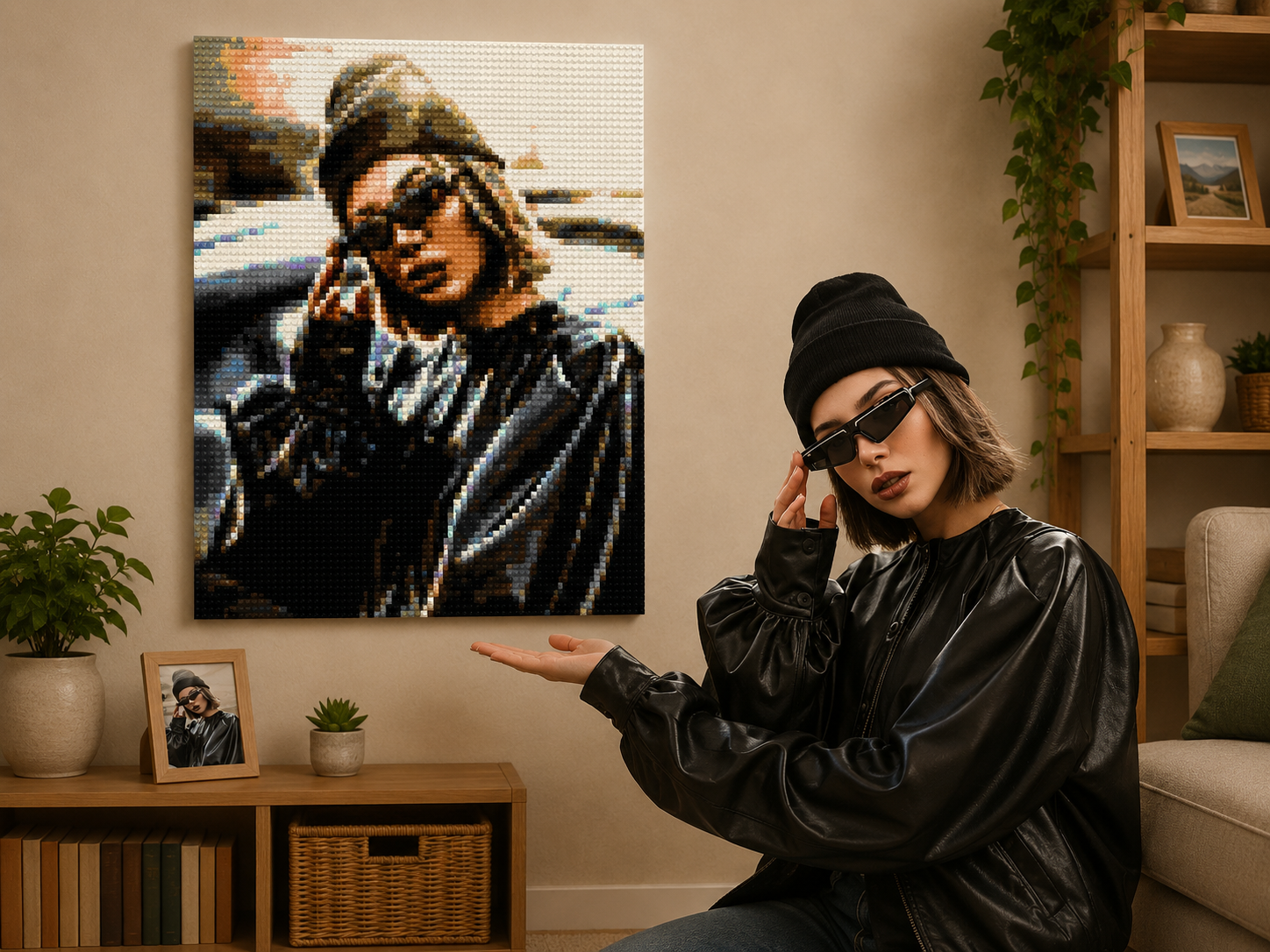 Custom Bricked Mosaic Portrait 30x40" - Memobrick
