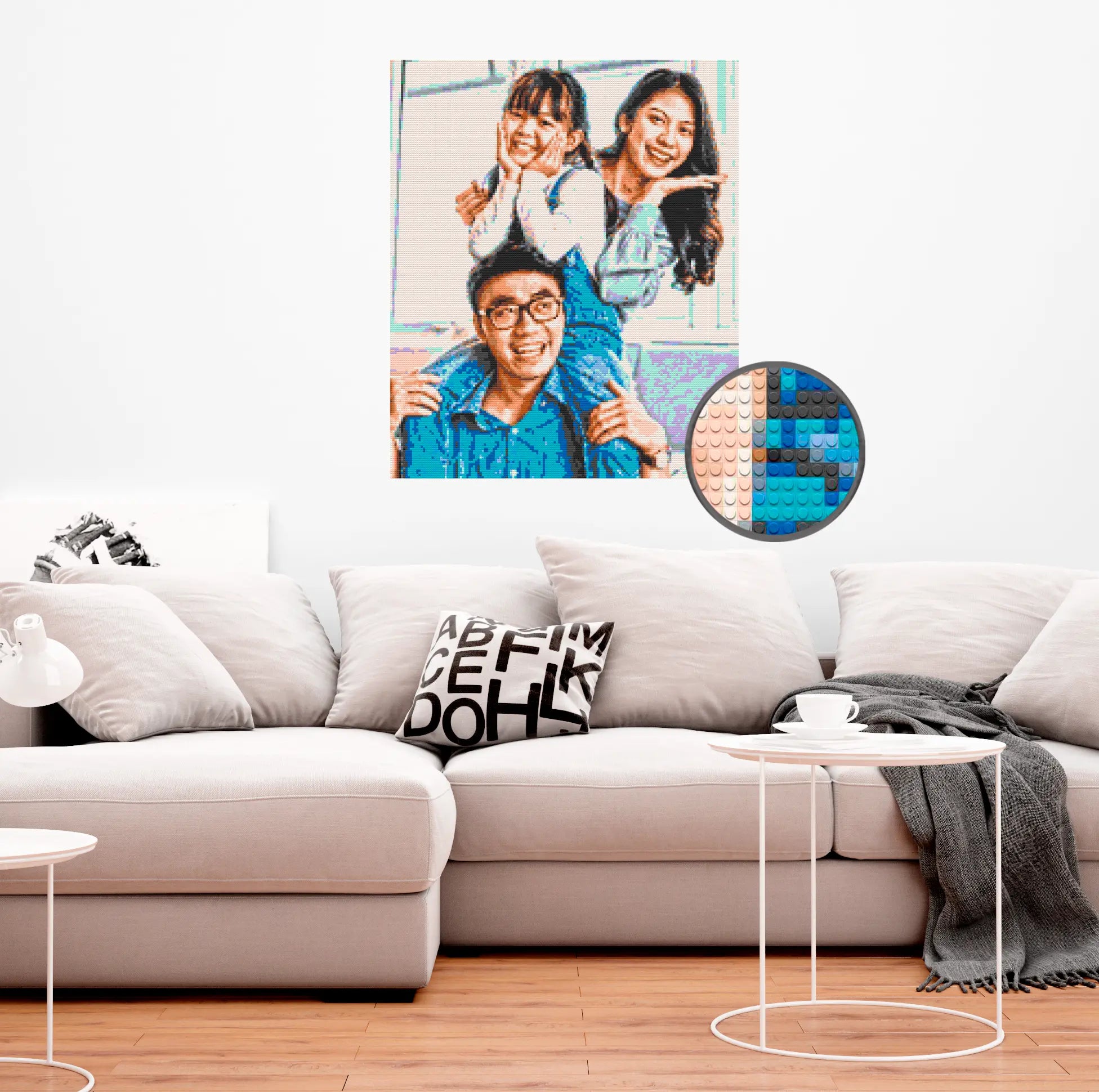 Custom Bricked Mosaic Portrait 50x60" Memobrick