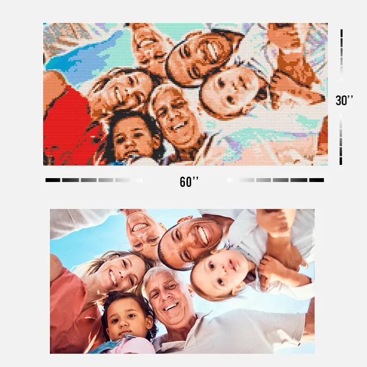 Custom Bricked Mosaic Portrait 60x30" Memobrick