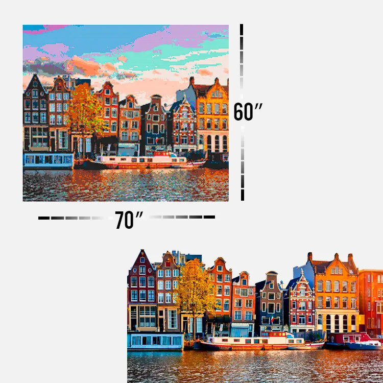 Custom Bricked Mosaic Portrait 70x60" Memobrick