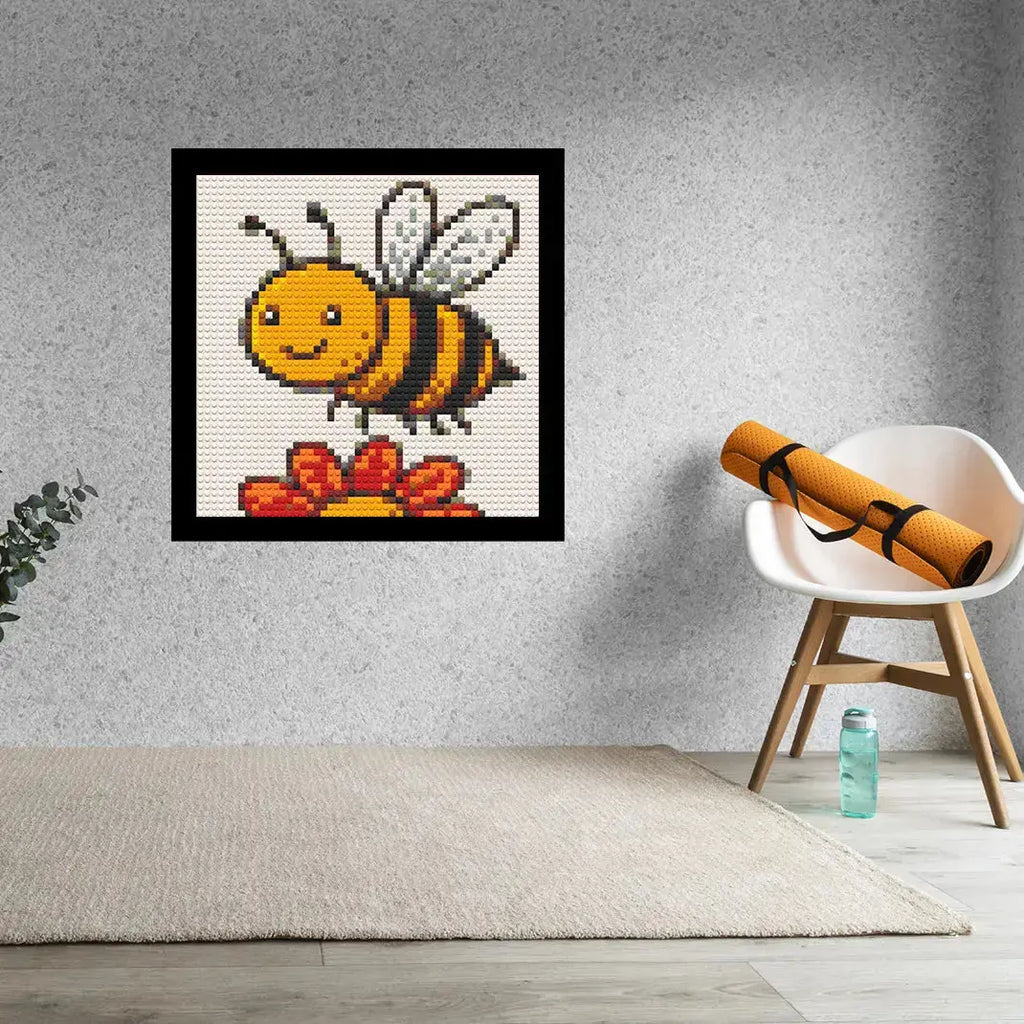 Cute Bee Home decoration Bricked Mosaic Portrait 16x16" Memobrick