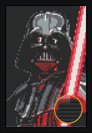 DARTH VADER BRICKED MOSAIC FRAME PORTRAIT 20X30