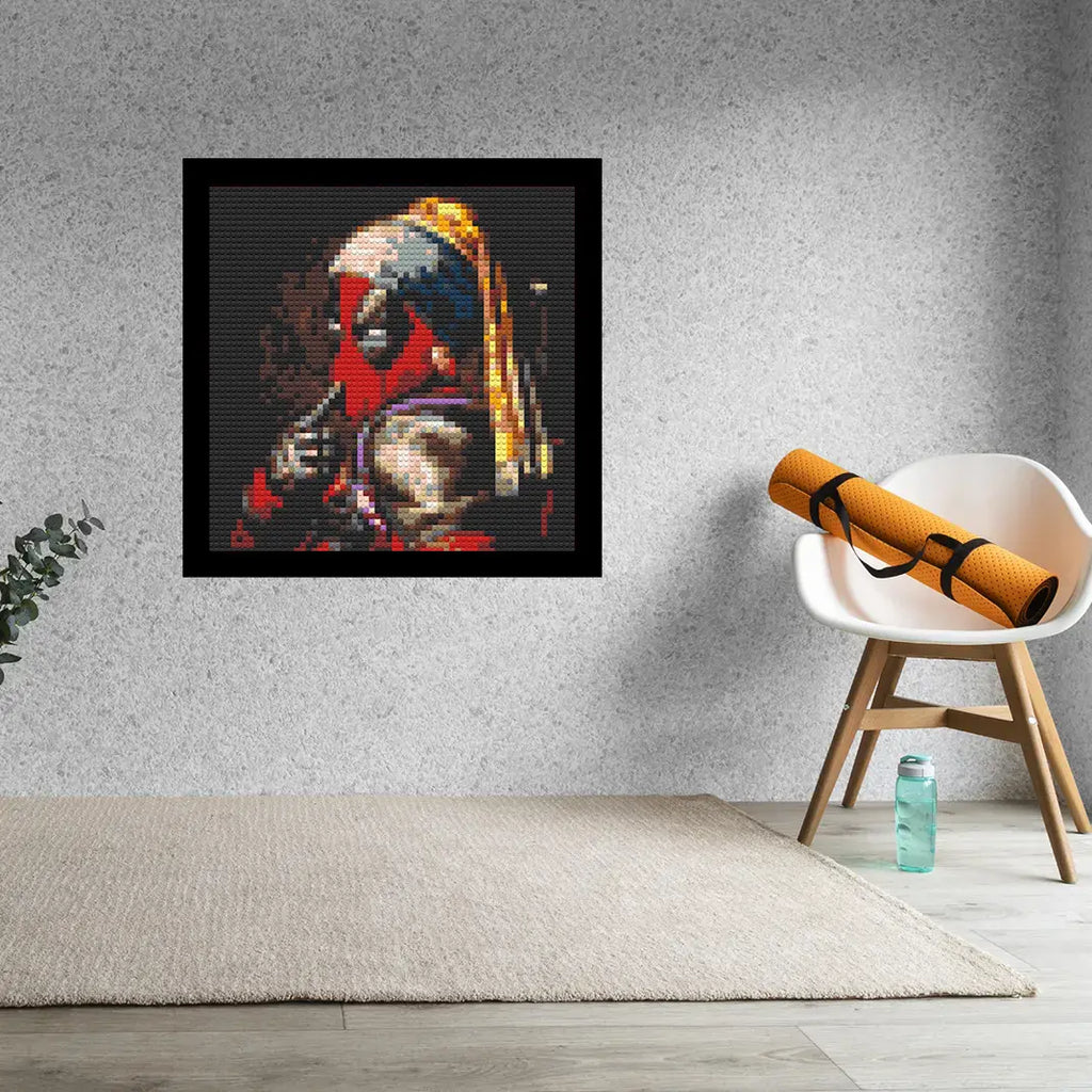 Deadpool with the Pearl Earring  Home Decor Bricked Mosaic Portrait 20x20