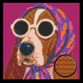 Dog with Sunglasses Home Decor Bricked Mosaic Portrait 20x20 - Memobrick