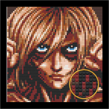 ATTACK ON TITAN FEMALE TITAN BRICKED MOSAIC PORTRAIT 20X20