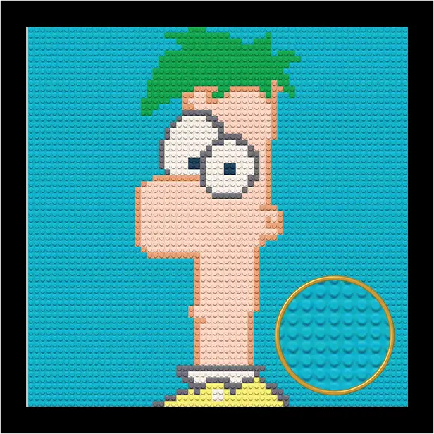 FERB BRICKED MOSAIC PORTRAIT 20X20 Memobrick