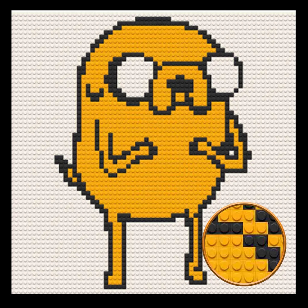 Jake the Dog  Home Decor Bricked Mosaic Portrait 20x20 Memobrick
