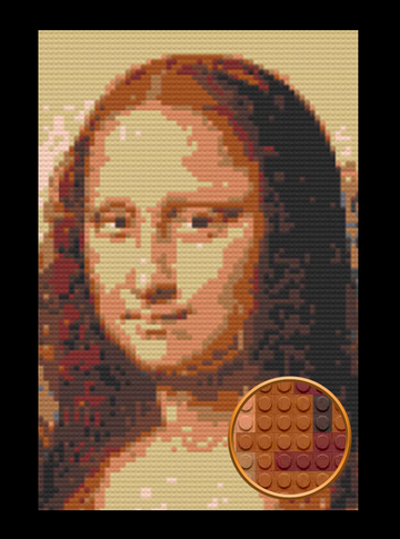 Monalisa Art Piece Home Wall Decor Bricked Mosaic Portrait 20x30