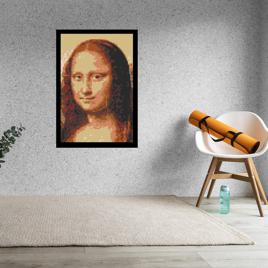 Monalisa Art Piece Home Wall Decor Bricked Mosaic Portrait 20x30