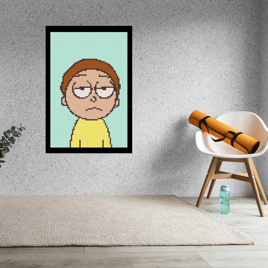 Morty Art Piece Home Wall Decor Bricked Mosaic Portrait 20x30