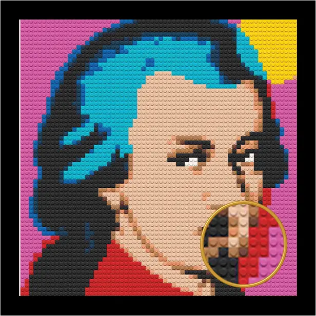 MOZART POP ART BRICKED MOSAIC PORTRAIT 20X20 Memobrick