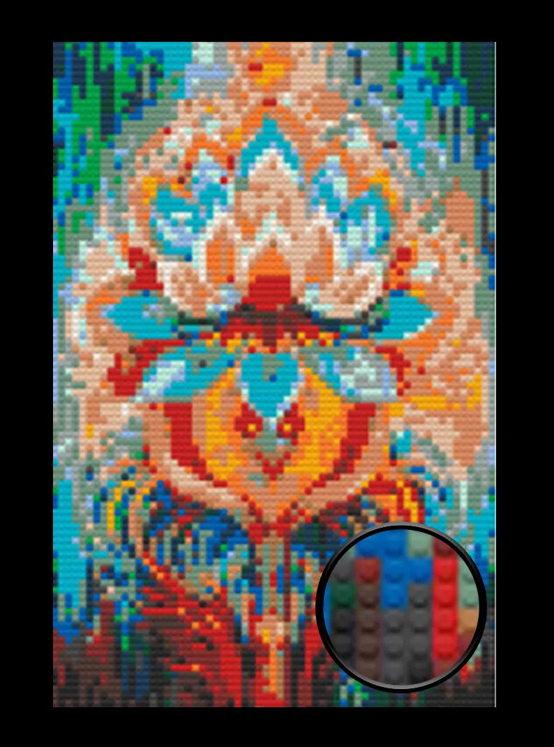 Mandala Abstract Bricked Mosaic Home Decor 20x30" Memobrick