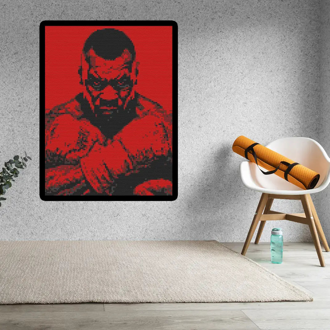 Mike Tyson Art Piece Home Wall Decor Bricked Mosaic Portrait 40x30"