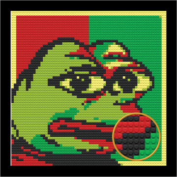 PEPE POP ART BRICKED MOSAIC PORTRAIT 20X20