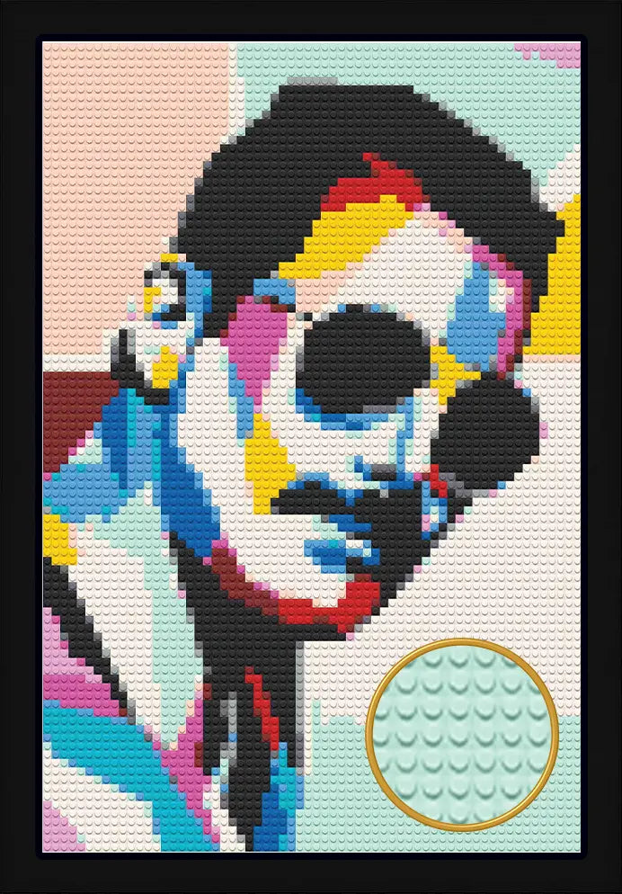 POP ART FREDDIE MERCURY BRICKED MOSAIC PORTRAIT 20X30 Memobrick
