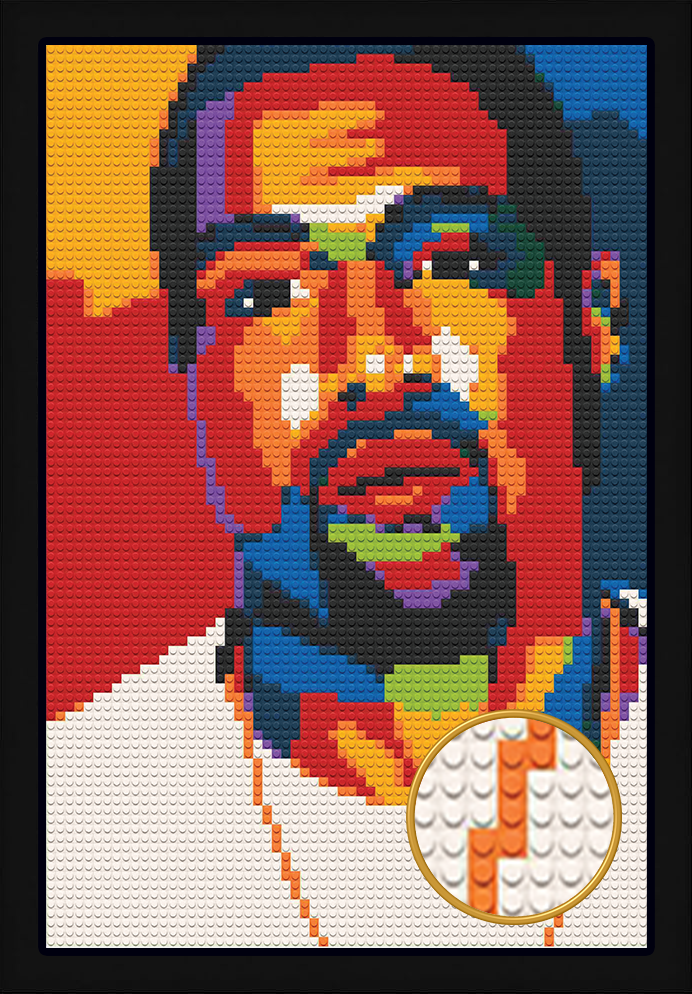 POP ART KANYE WEST BRICKED MOSAIC PORTRAIT 20X30