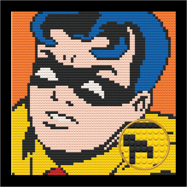 ROBIN BRICKED MOSAIC PORTRAIT 20X20