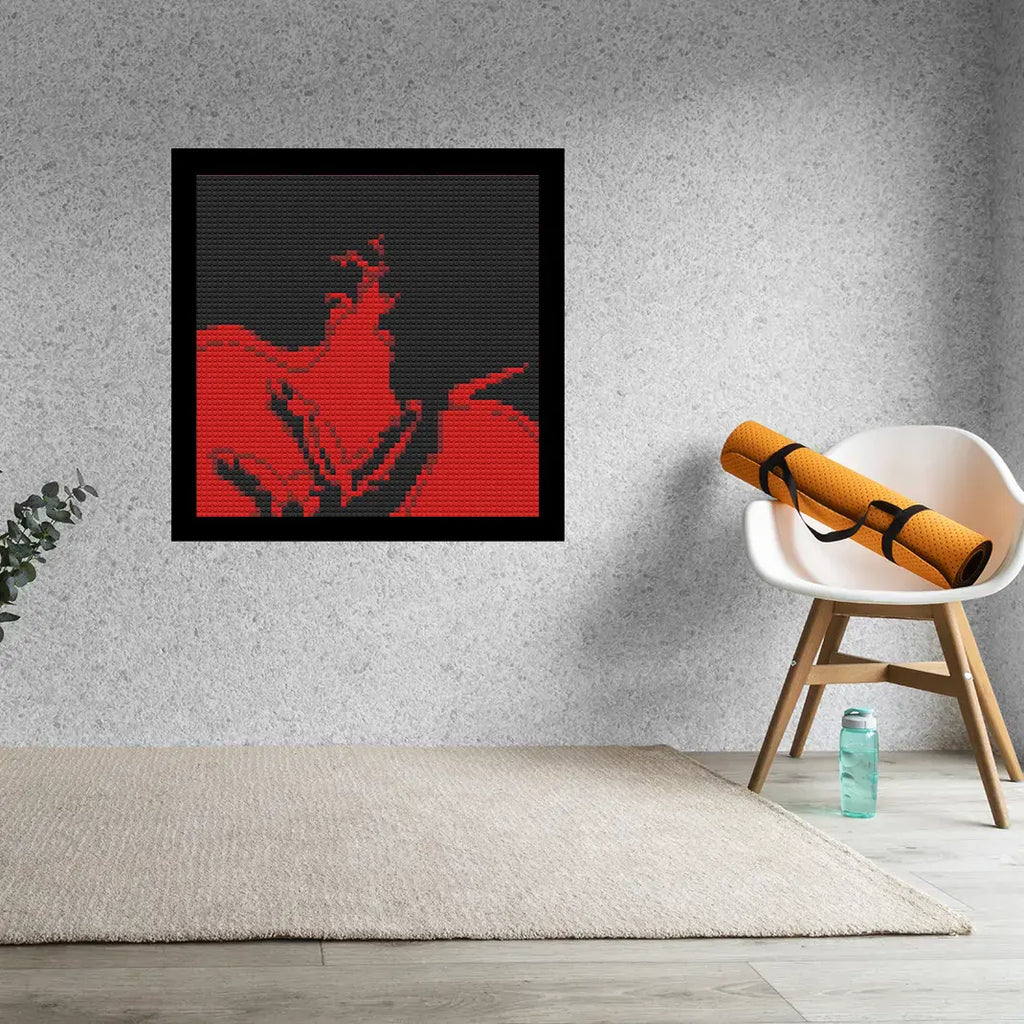 Red Kiss  Home Decor Bricked Mosaic Portrait 20x20