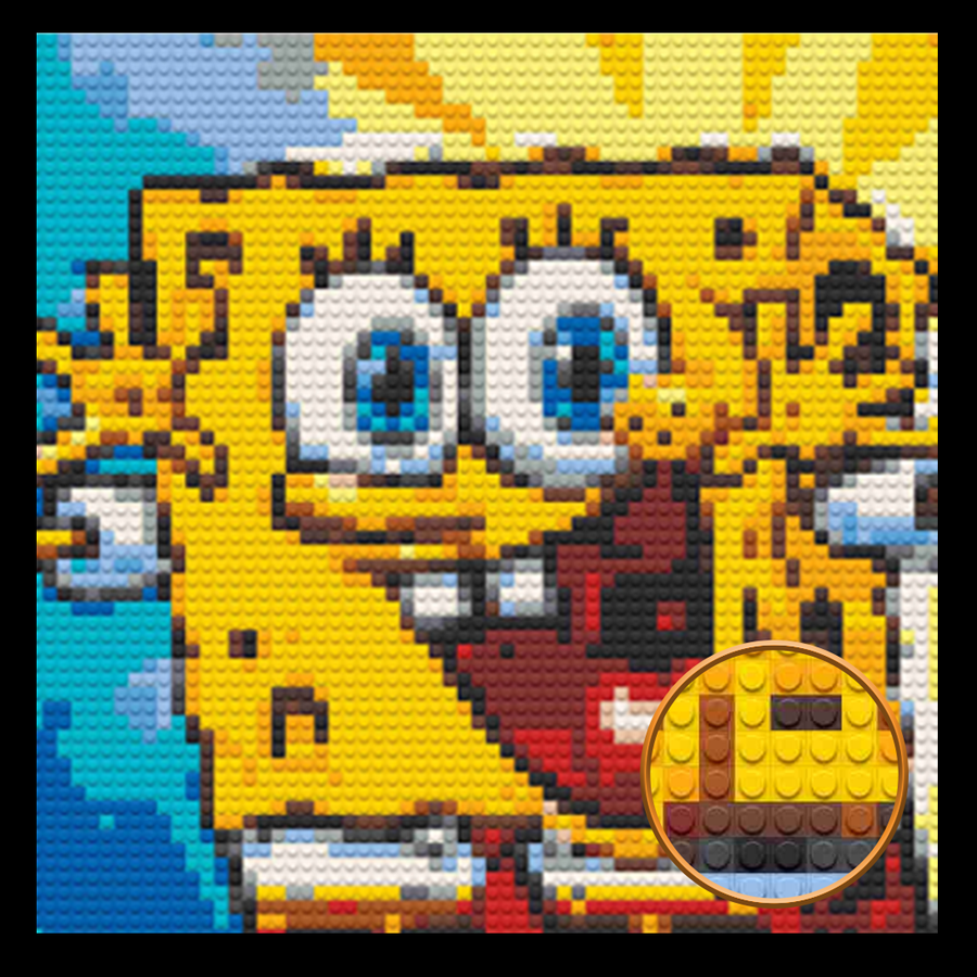 Spongebob  Home Decor Bricked Mosaic Portrait 20x20