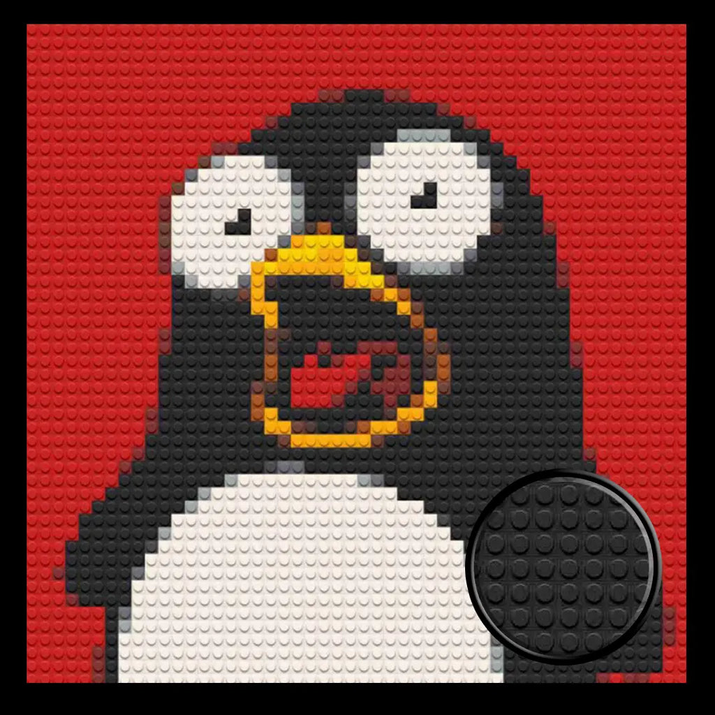 Shocked Penguin Home decoration Bricked Mosaic Portrait 16x16"