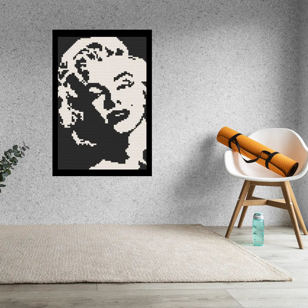 Silhouette Madonna Art Piece Home Wall Decor Bricked Mosaic Portrait 20x30" Memobrick