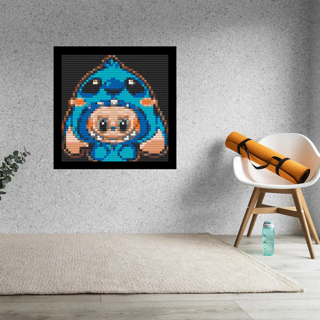 Stitch Labubu Home decoration Bricked Mosaic Portrait 16x16" Memobrick