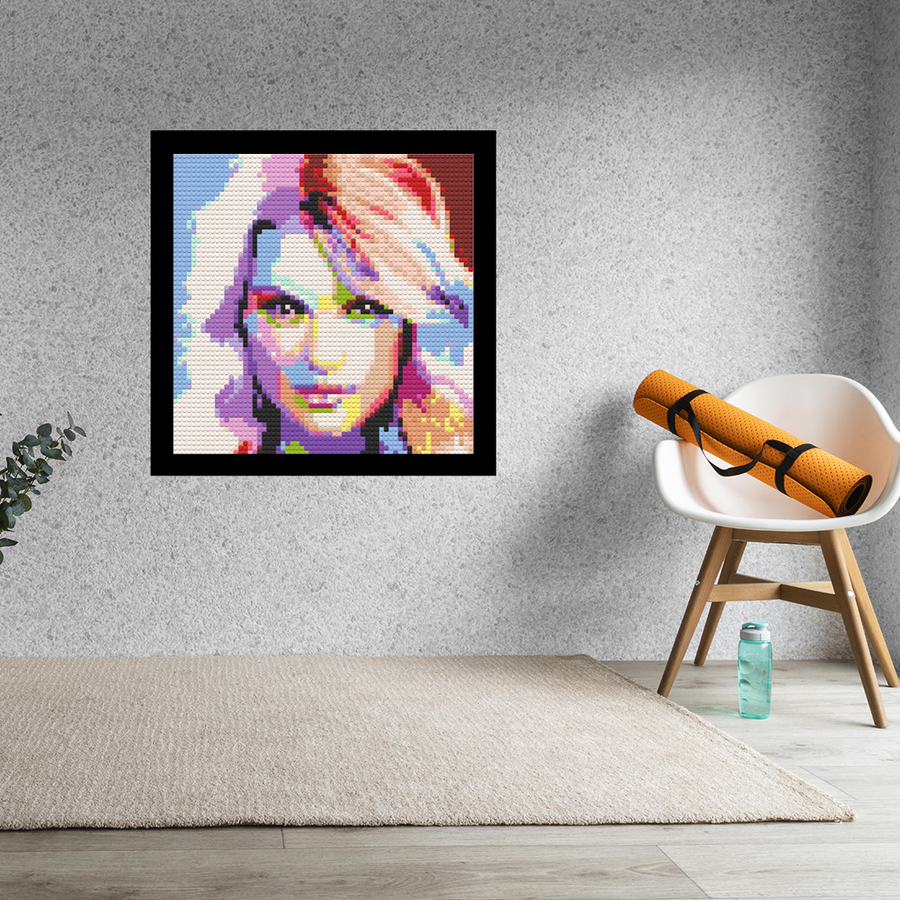 Taylor Swift Abstract Art Home Decor Bricked Mosaic Portrait 20x20