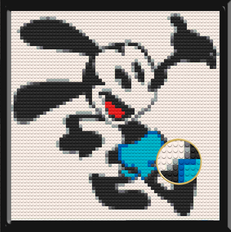 Bricked Mosaic 20x20 Oswald The Lucky Rabbit