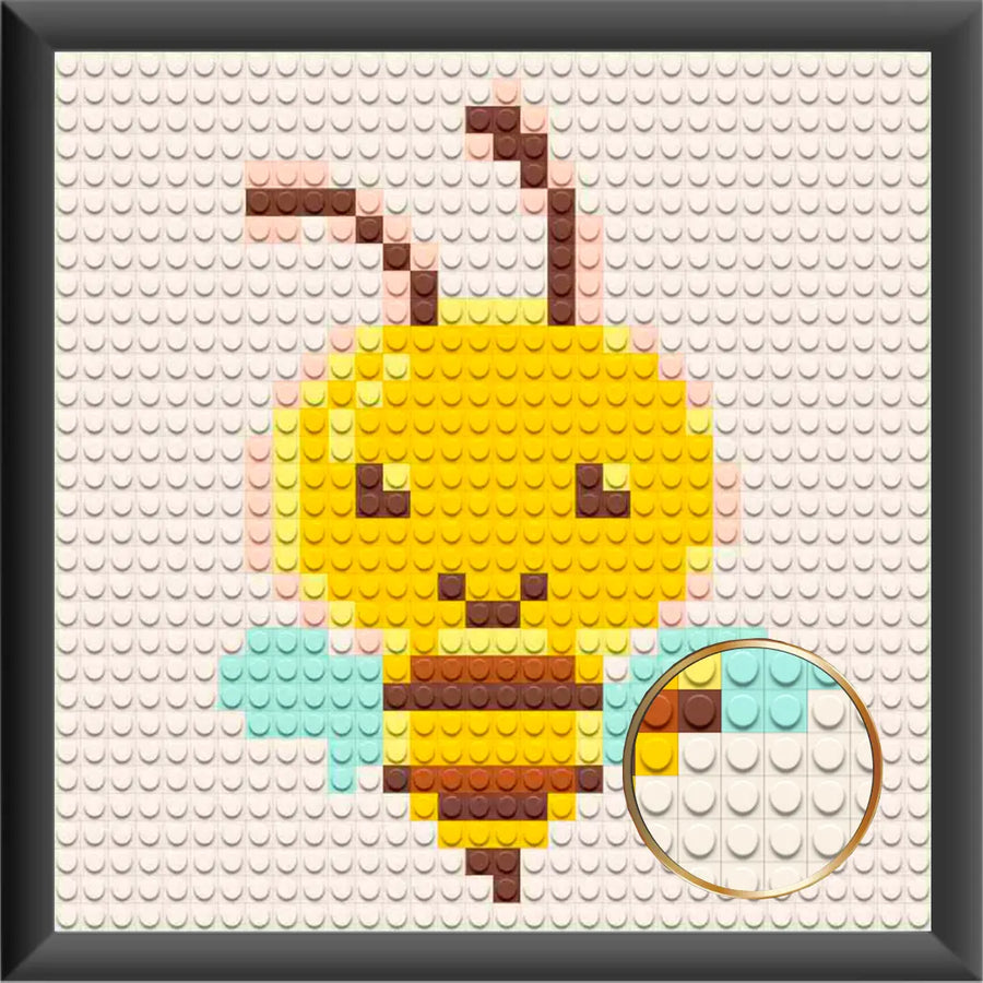 Bee Happy  Home decoration Bricked Mosaic Portrait 10x10"