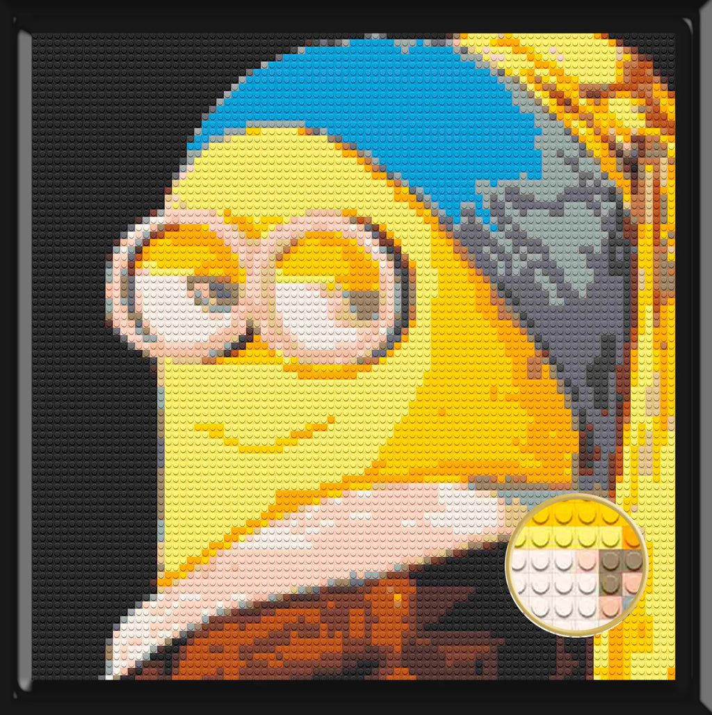 Minion Art Piece Home Wall Decor Bricked Mosaic Portrait 30x30" Memobrick