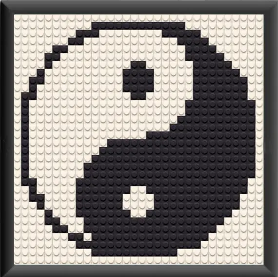 Bricked Mosaic Portrait 10x10" Yin Yan - Memobrick