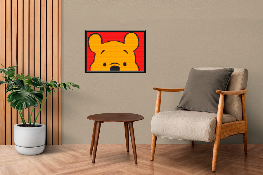 Winnieh pooh Art Piece Home Wall Decor Bricked Mosaic Portrait 20x30