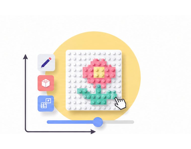 A mosaic being customised on a baseplate